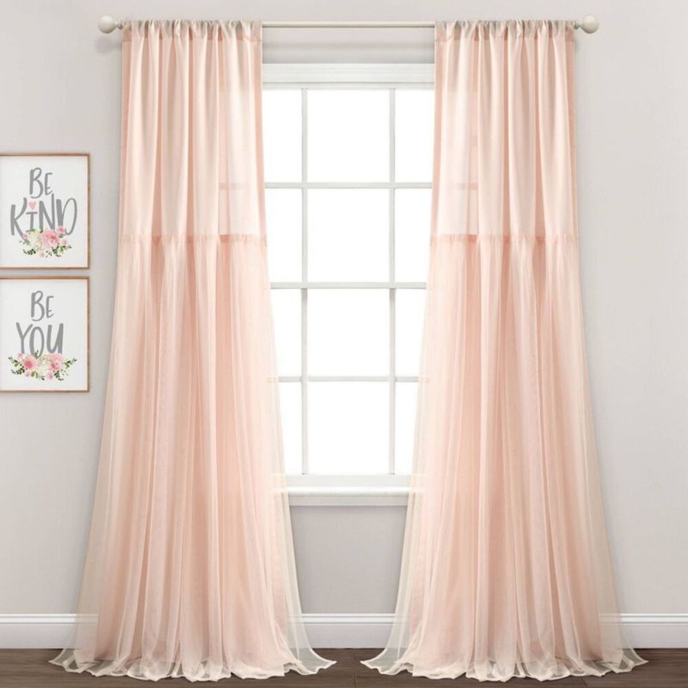 Sheer Pink Window Curtains - Elegant Home Bath Drapes